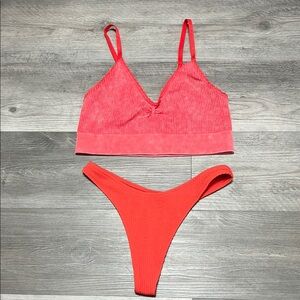 Fabletics bralette and Aerie thong / size M